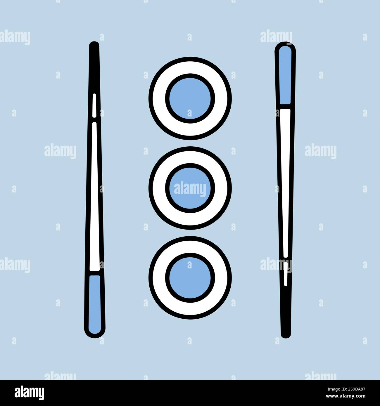 Sushi roll with chopsticks vector icon. Fast food sign. Graph symbol ...