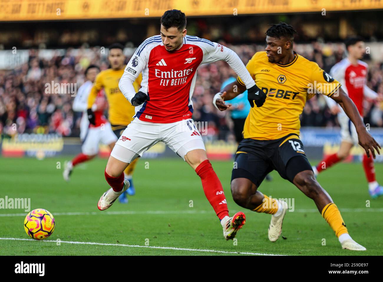 Wolverhampton, England, January 25th 2025: Emmanuel Agbadou (12 Wolves ...