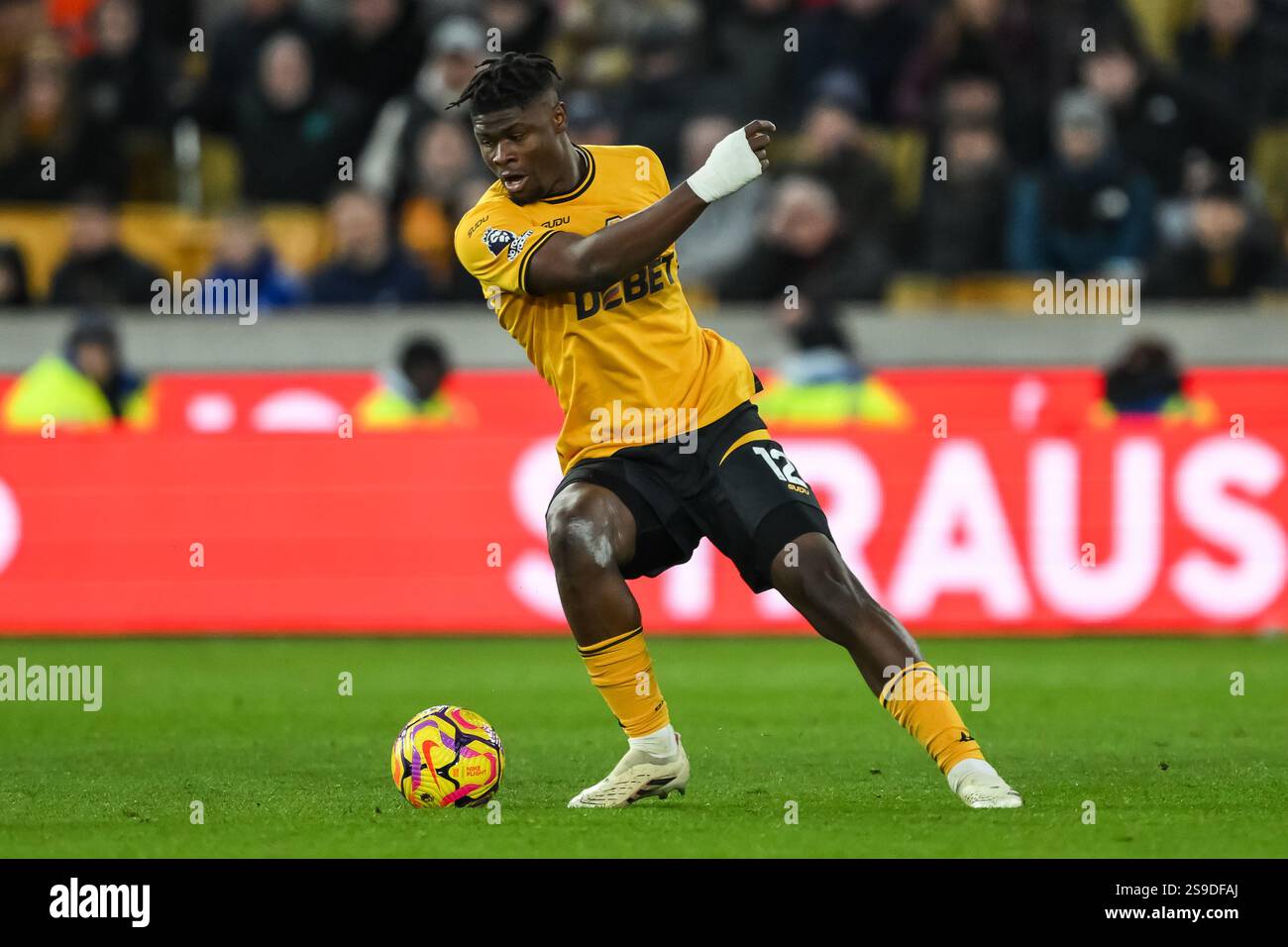 Emmanuel Agbadou of Wolverhampton Wanderers in action with the ball ...