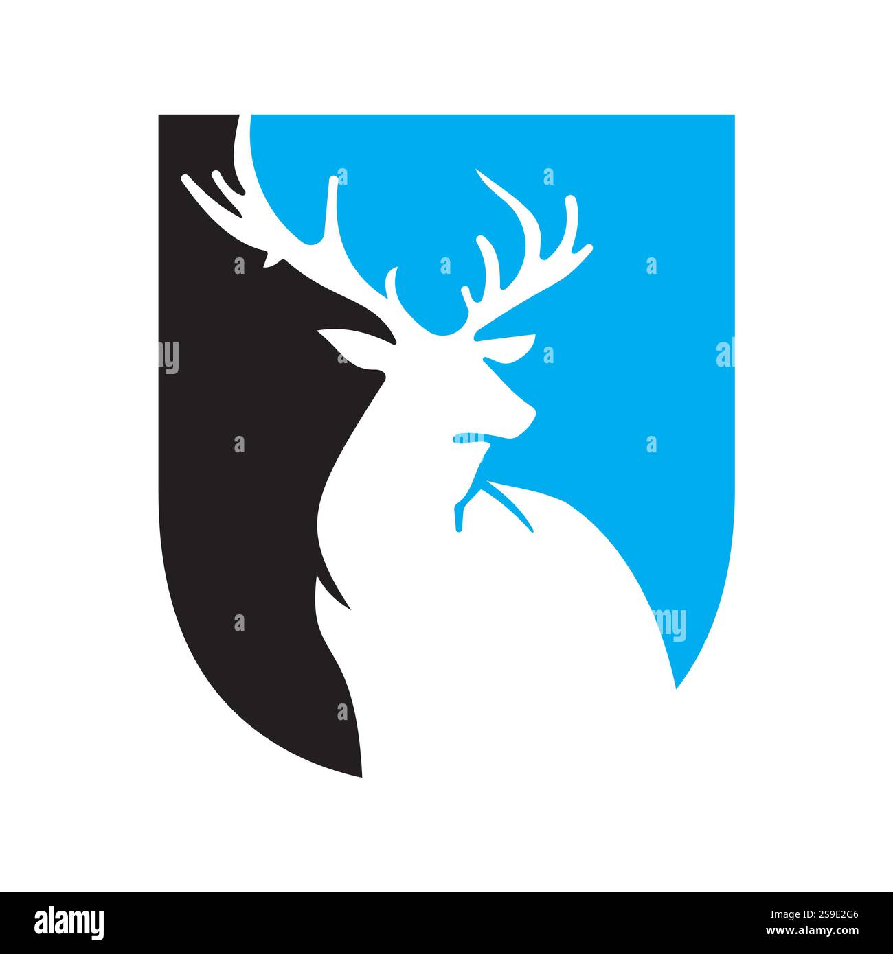 Initial Monogram Letter U Deer Logo Design Vector Template Stock Vector