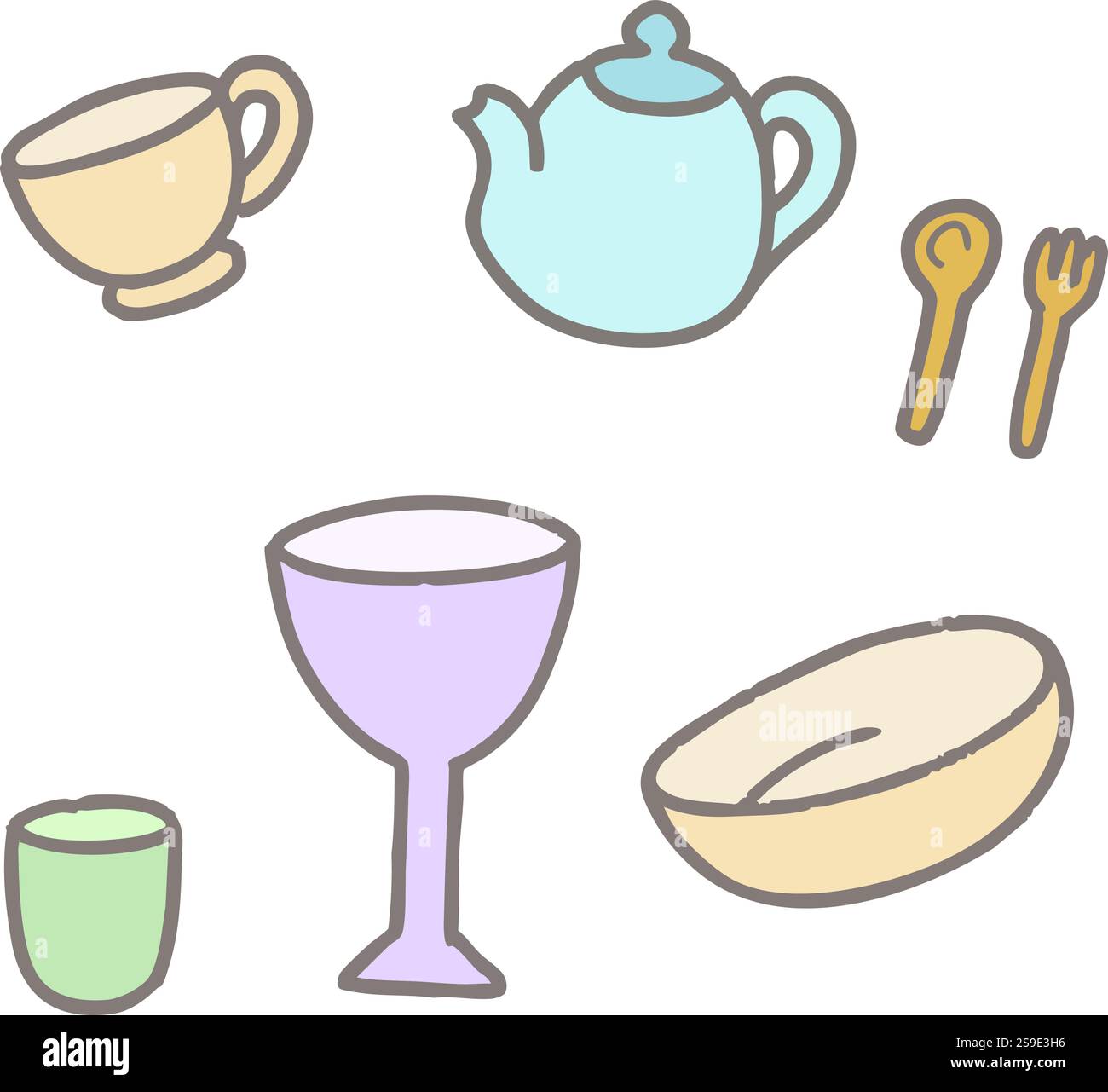 Kitchenware icon vector art cute by garlic mystudio Stock Vector