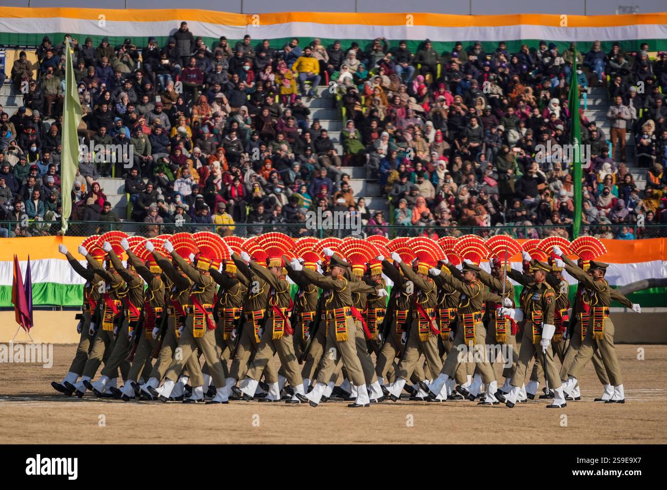 Members of the Indian Border Security Force (BSF) march during India's ...