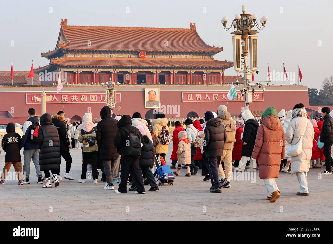 Tourists Visit The Tiananmen Square In Beijing China 23 January 2025 Tourists Visit The Tiananmen Square In Beijing China 23 January 2025 2S9EAK6