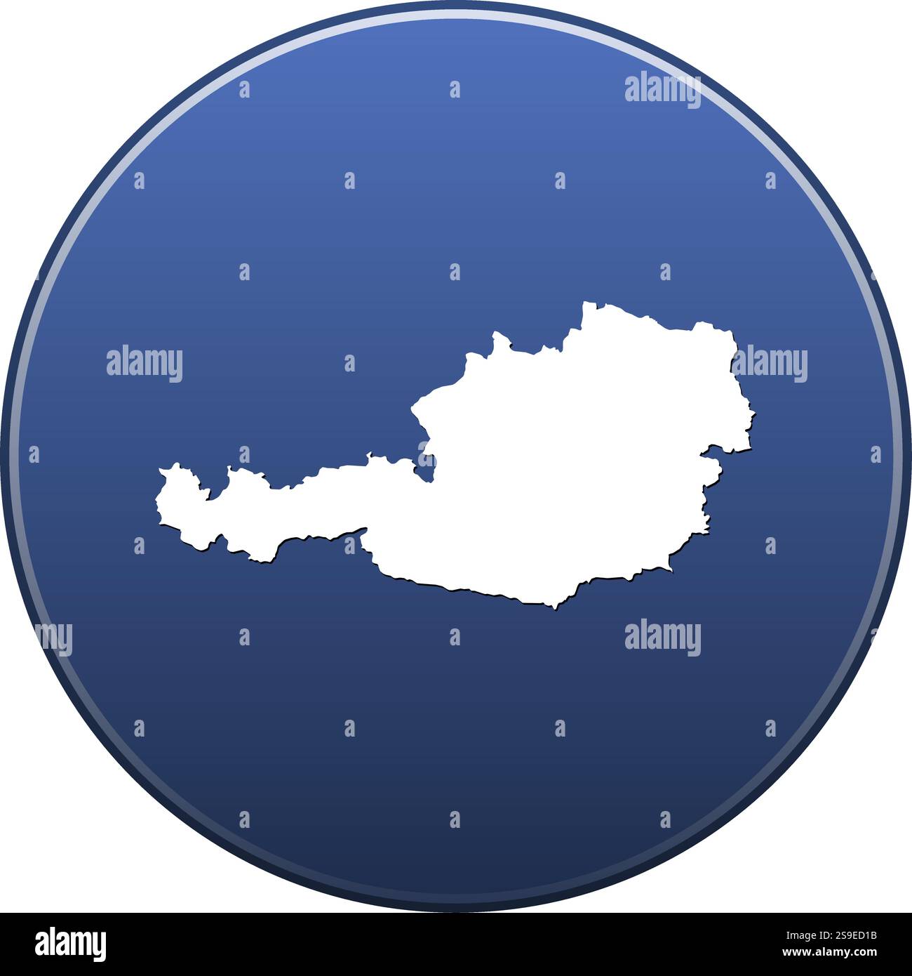 Map of Austria as a button. Stock Vector