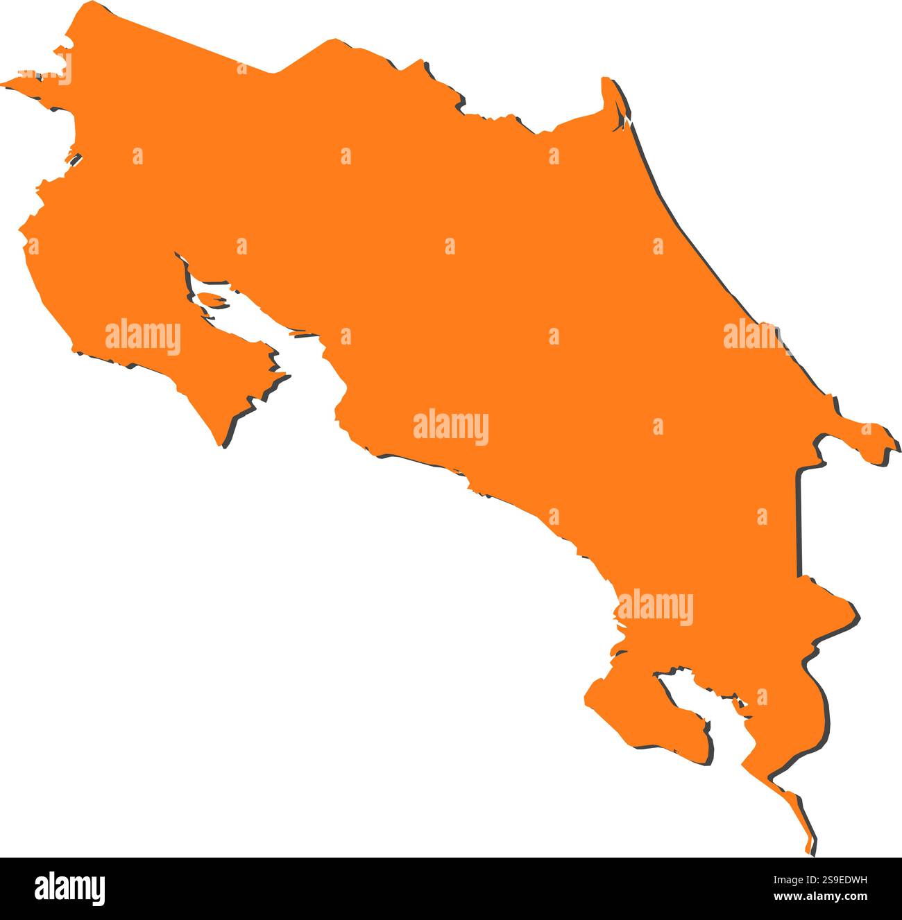 Map of Costa Rica, filled in orange Stock Vector Image & Art - Alamy