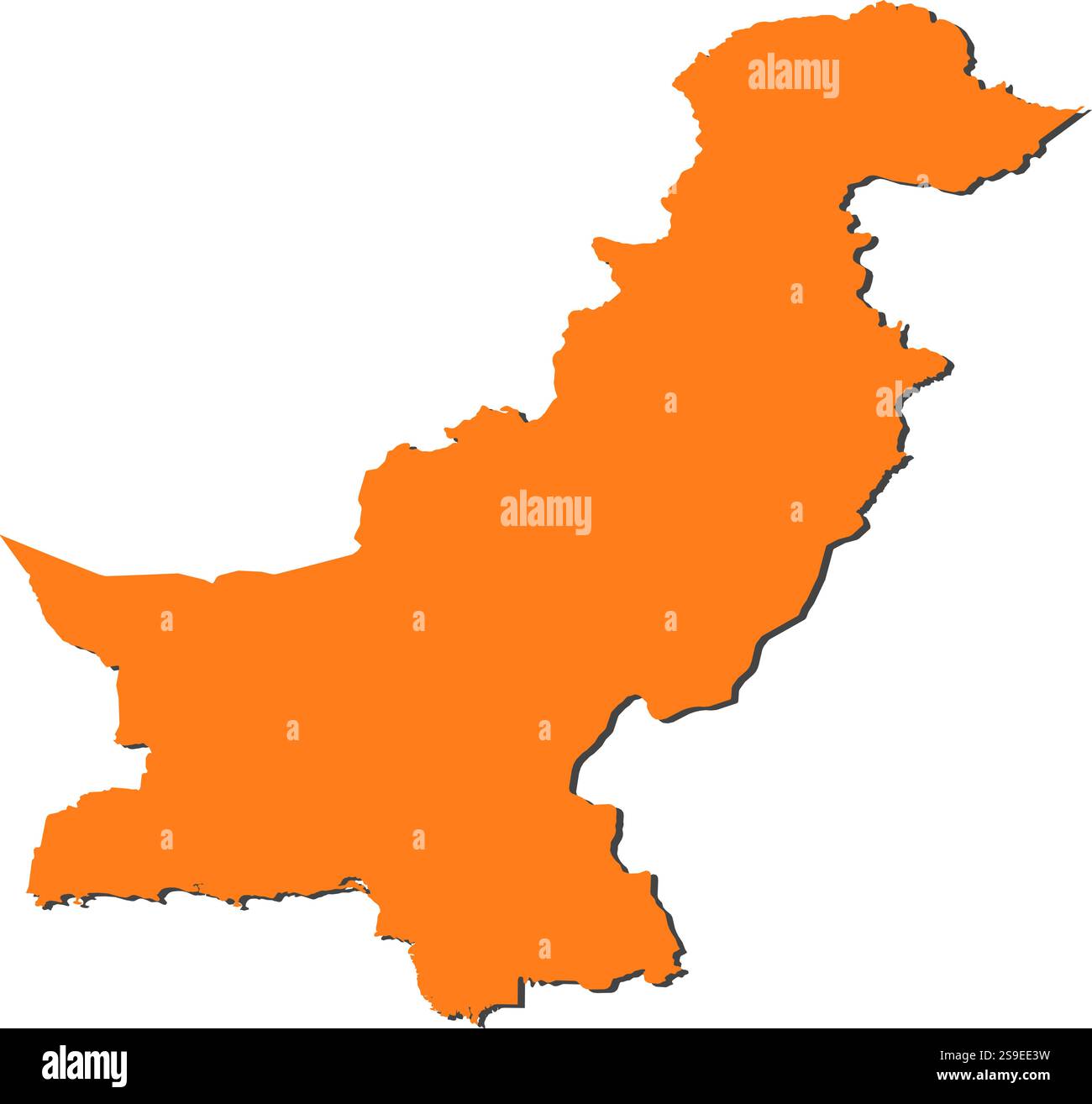 Map of Pakistan, filled in orange Stock Vector Image & Art - Alamy