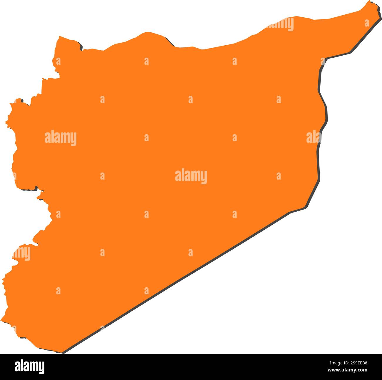 Syria 3d map borders hi-res stock photography and images - Alamy