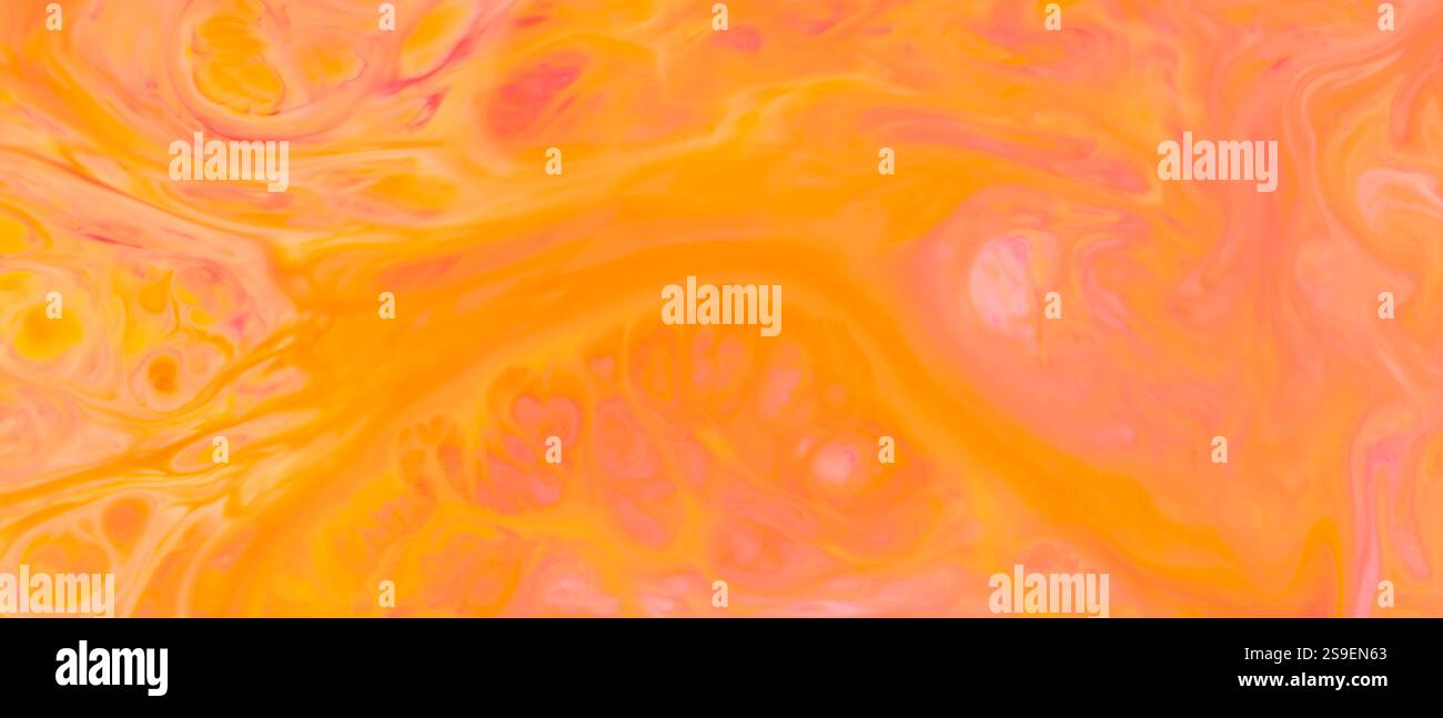 Orange Abstract Fluid Art Background with Swirling Spots and Stains on ...