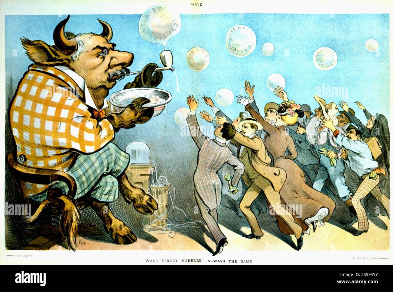 Udo Kepler - Wall Street Bubbles - Always the Same - 1901 Stock Photo
