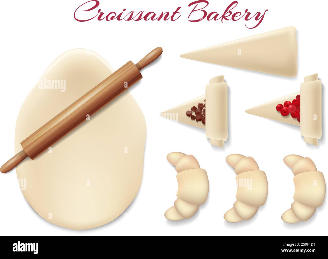 3D croissant bakery Stock Vector Image & Art - Alamy