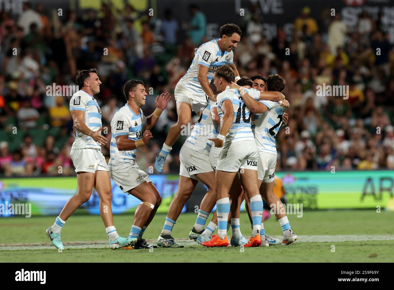 Argentina celebrates after winning the cup final match between