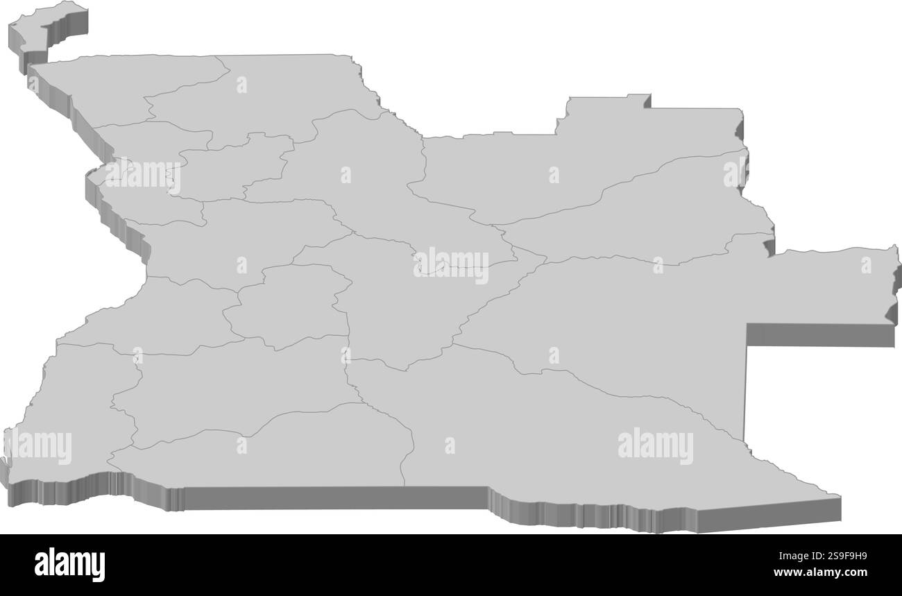 Map of Angola as a gray piece Stock Vector Image & Art - Alamy