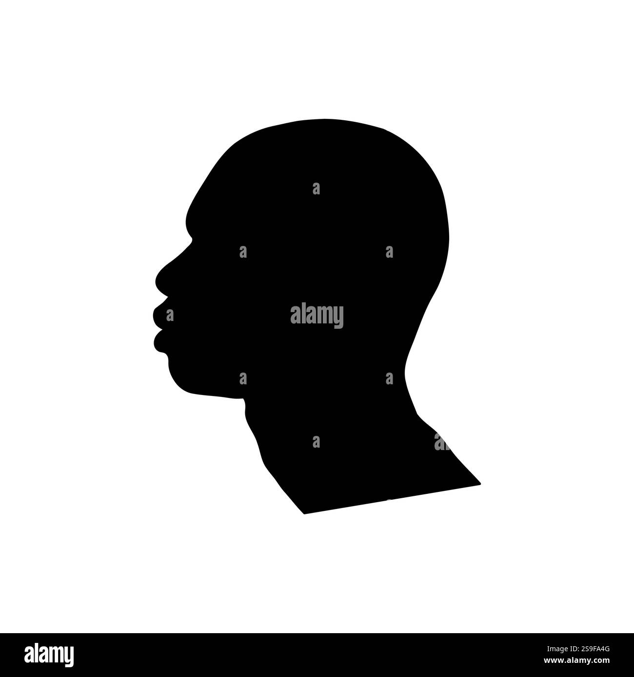 Silhouette of African American young man face profile, black man vector ...
