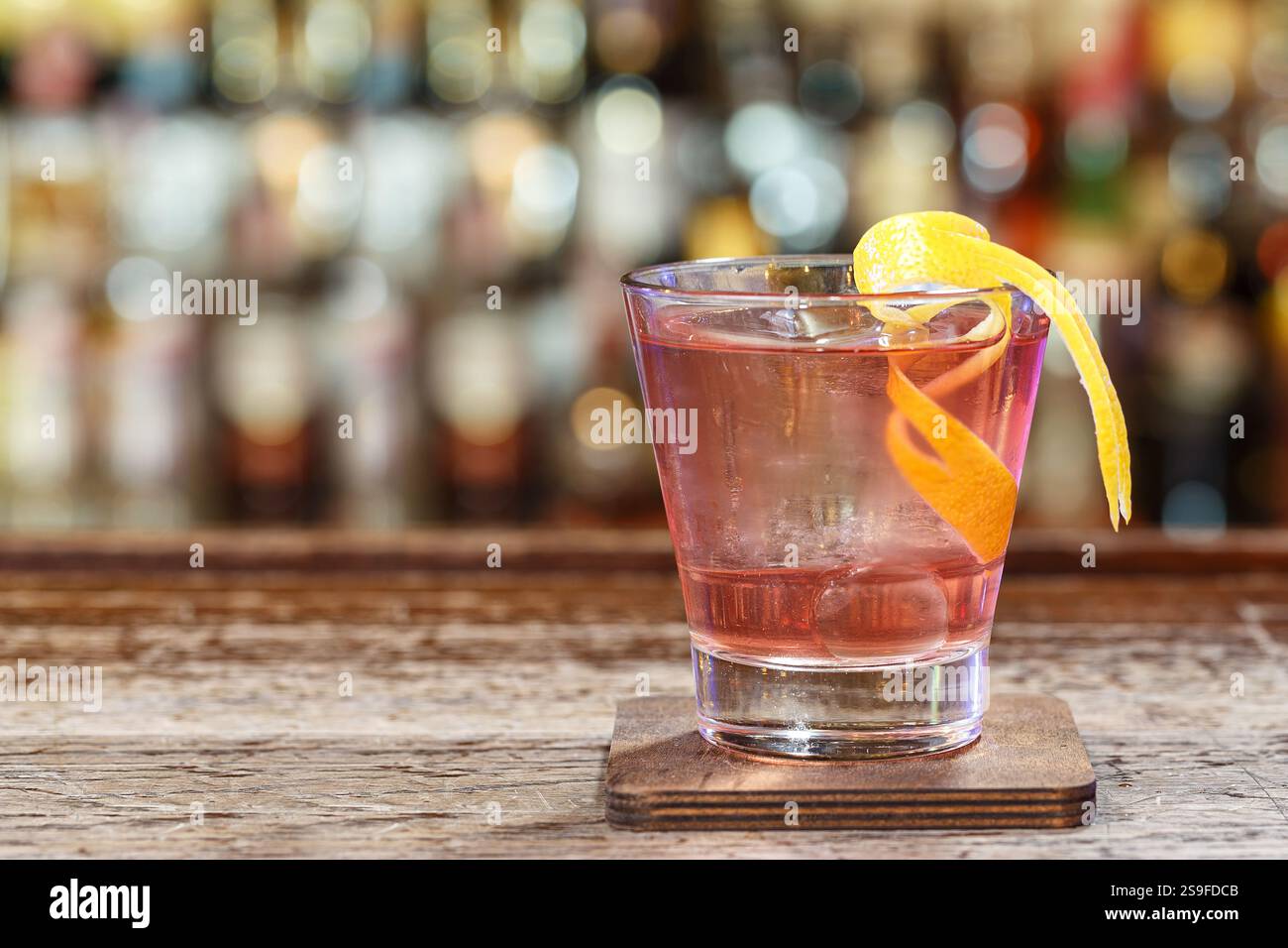 Classic cocktail based on rum, raspberry liqueur and lime fresh. Space ...