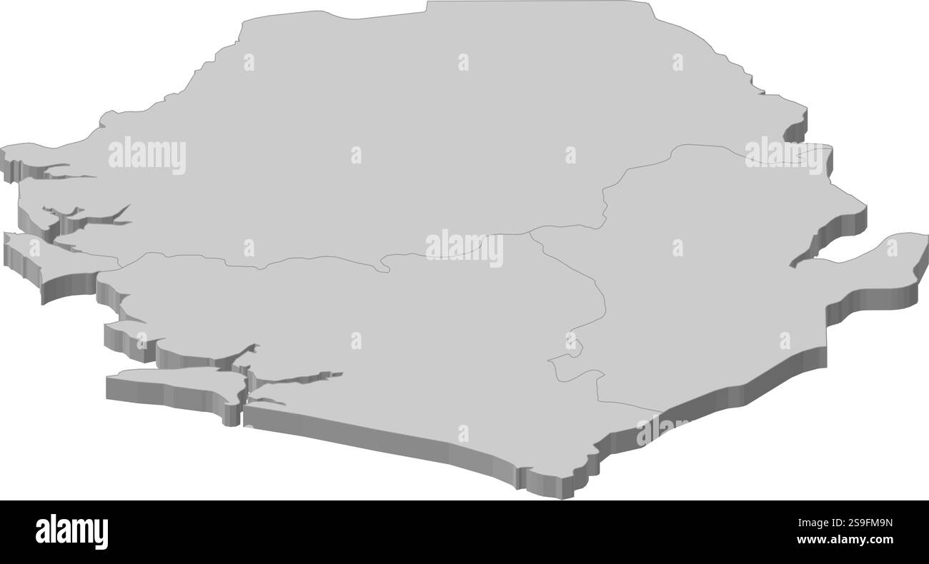 Map of Sierra Leone as a gray piece Stock Vector Image & Art - Alamy