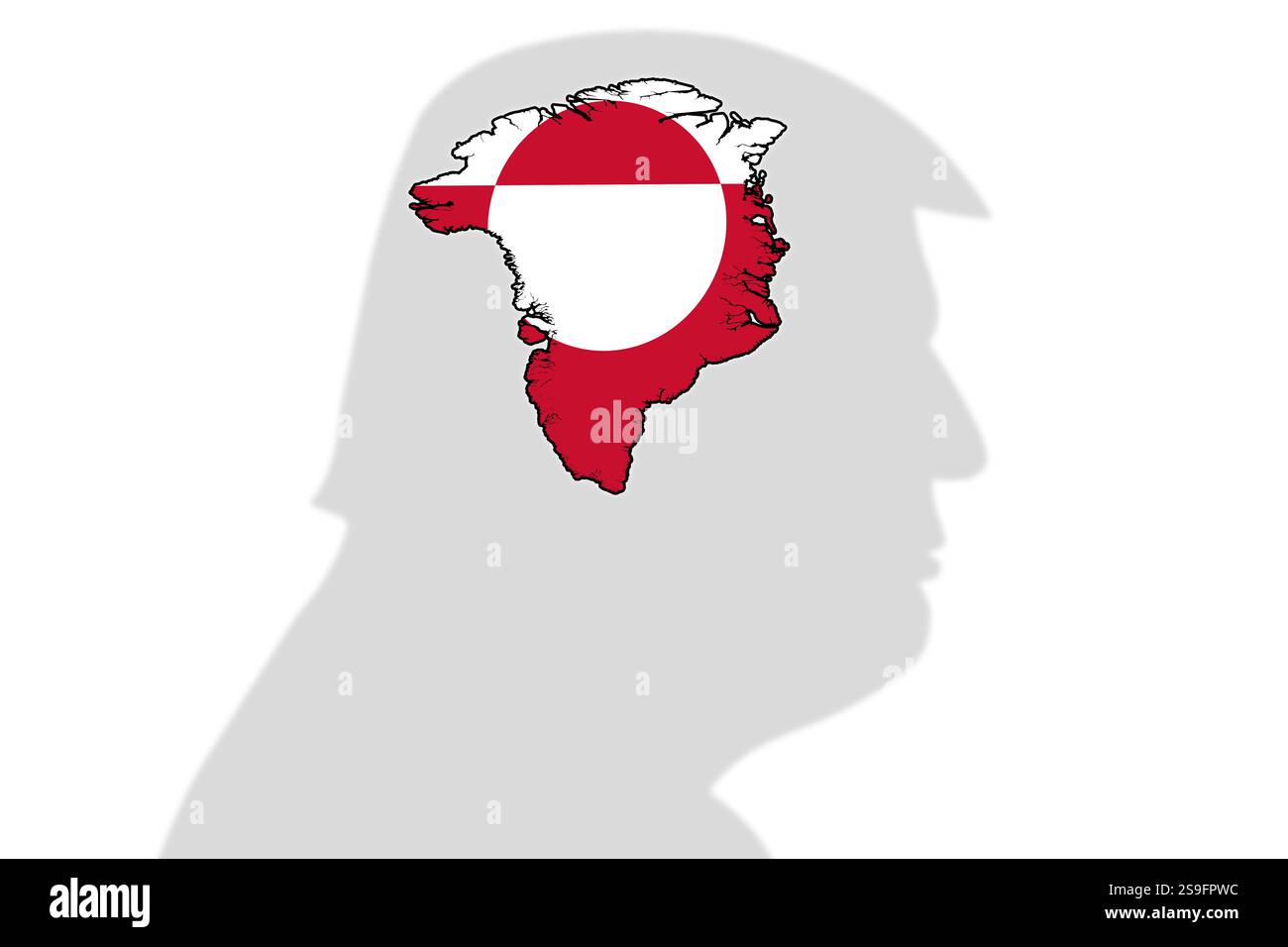 Flag of Greenland on a white background. Map of Greenland Stock Photo ...