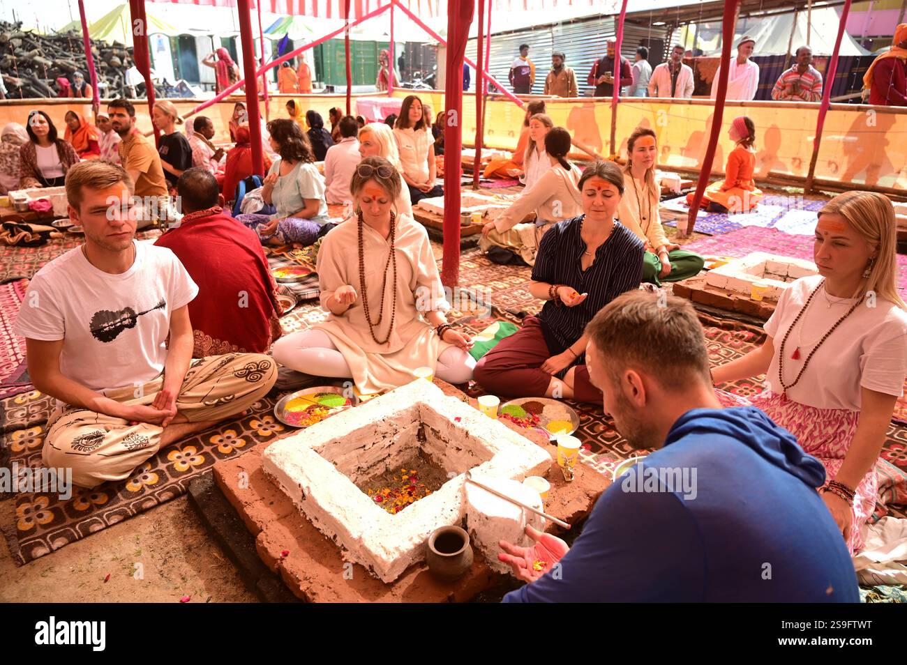 January 26, 2025, Prayagraj, Uttar Pradesh, India: Prayagraj: Foreigner ...