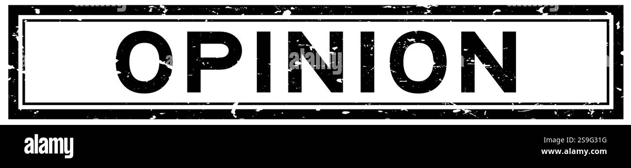 Grunge black opinion word square rubber seal stamp on white background Stock Vector