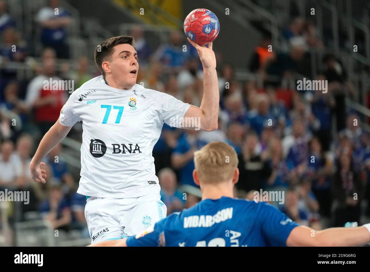 Argentina's Lucas Aizen in action during the main round match between ...