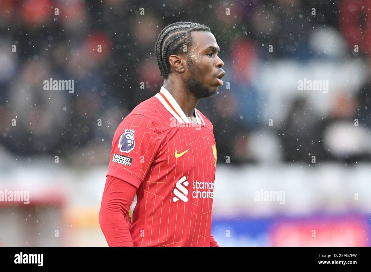 Amara Nallo (5Liverpool) looks on during the Premier League 2 match between Tottenham Hotspur and Liverpool at the Lamex Stadium, Stevenage on Sunday 26th January 2025. (Photo: Kevin Hodgson | MI News) Stock Photo