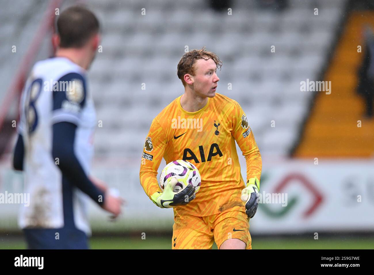 Goalkeeper Aaron Maguire (1 Tottenham) in action during the Premier