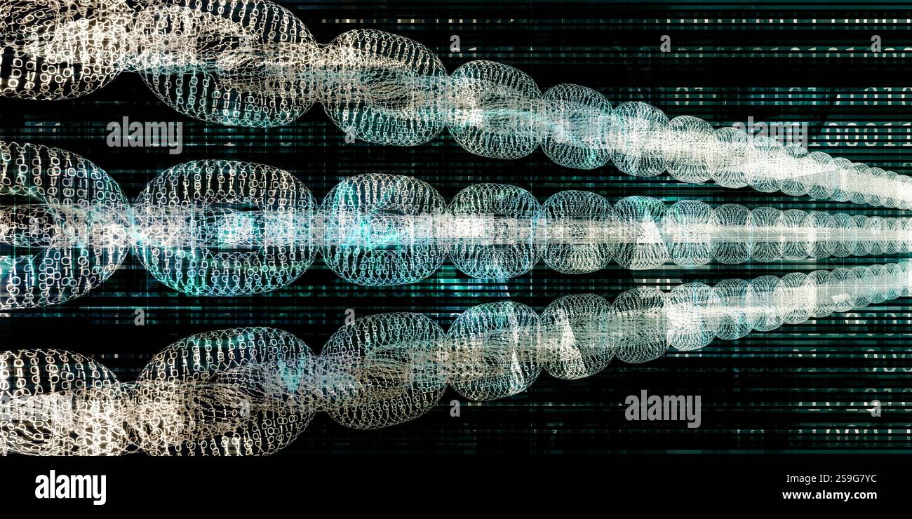 Futuristic Background with Blocks of Data as Tech Theme Stock Photo