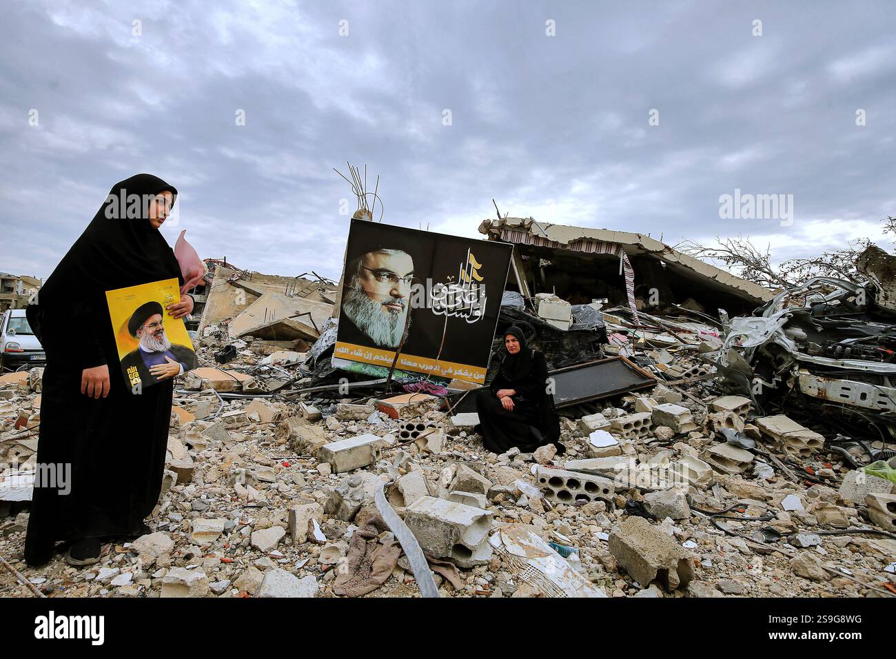 26 January 2025, Lebanon, Ayta ash-Shaab: Lebanese Muslim Shiite women ...