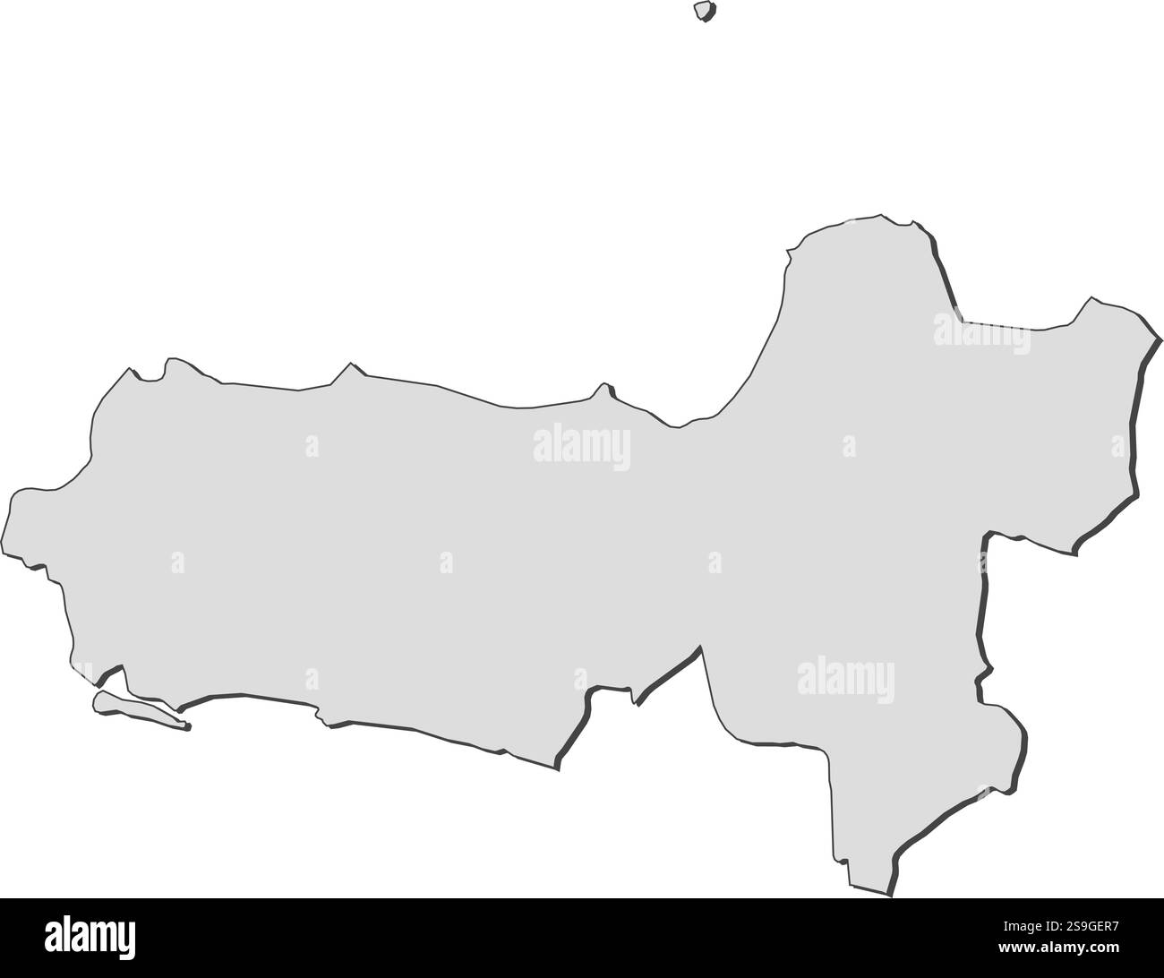 Map of Central Java, a province of Indonesia. Stock Vector