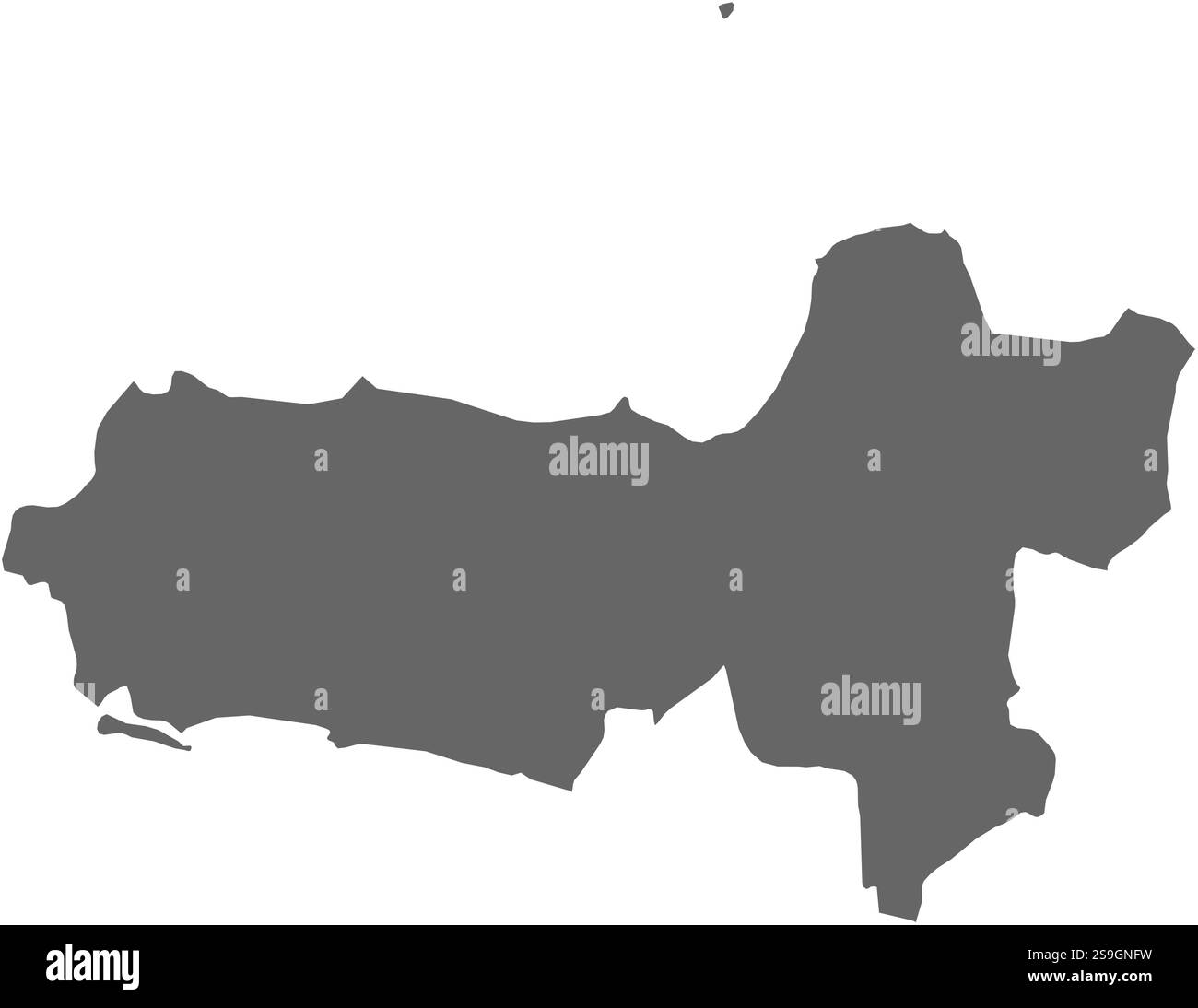 Map of Central Java, a province of Indonesia. Stock Vector