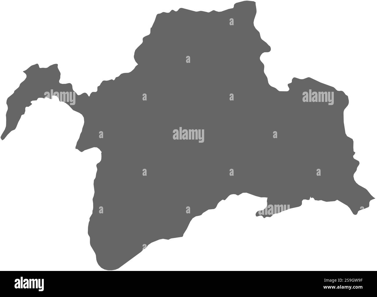 Map of Gorno-Badakhshan, a province of Tajikistan. Stock Vector