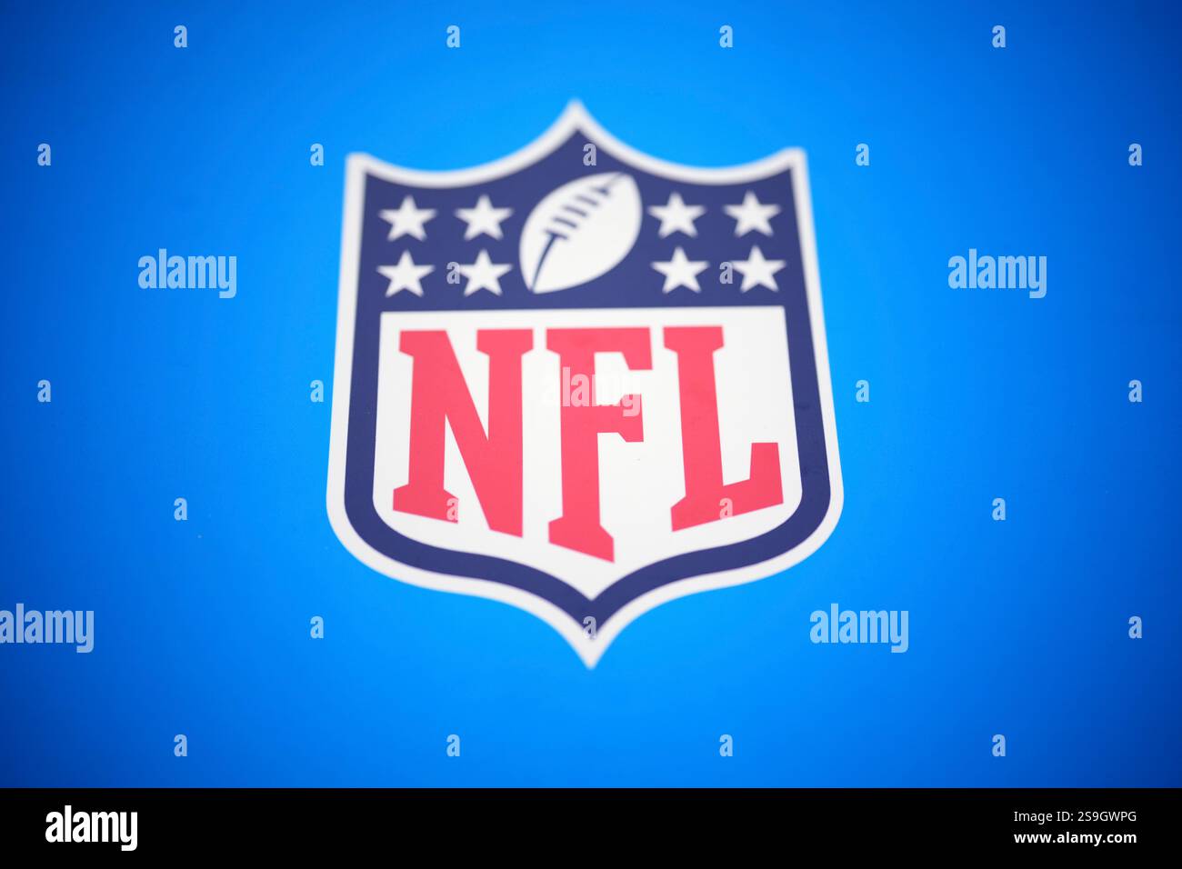 The NFL logos is displayed before NFC Championship NFL football game