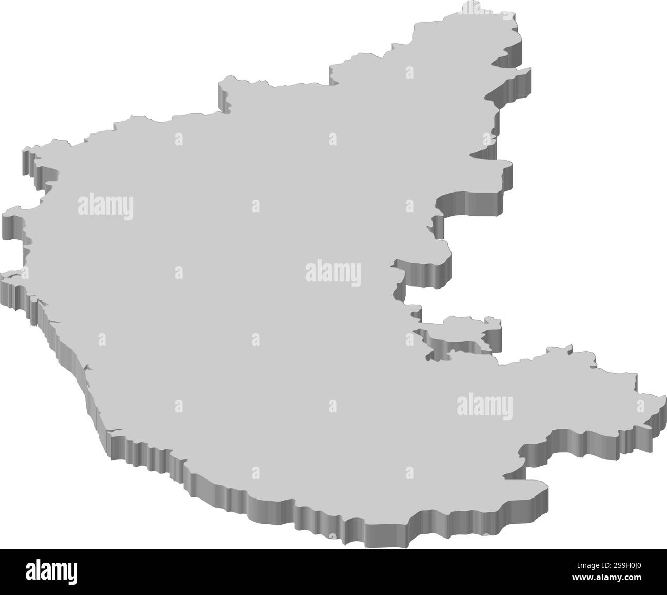 Map of Karnataka, a province of India. Stock Vector