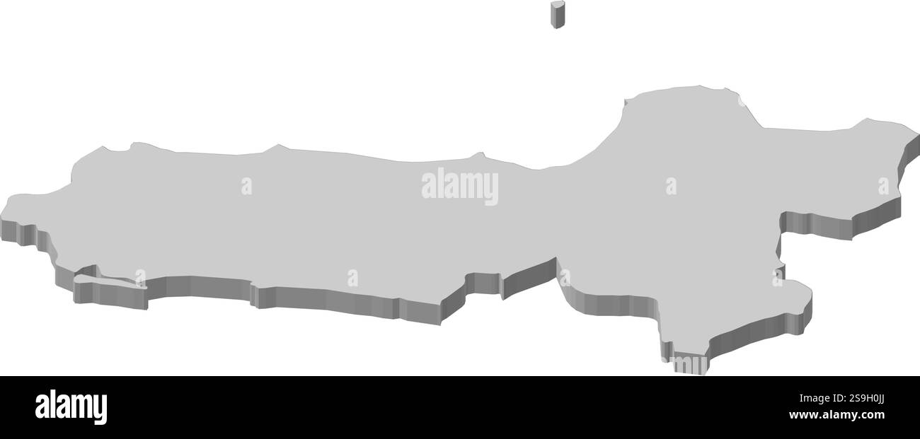 Map of Central Java, a province of Indonesia. Stock Vector