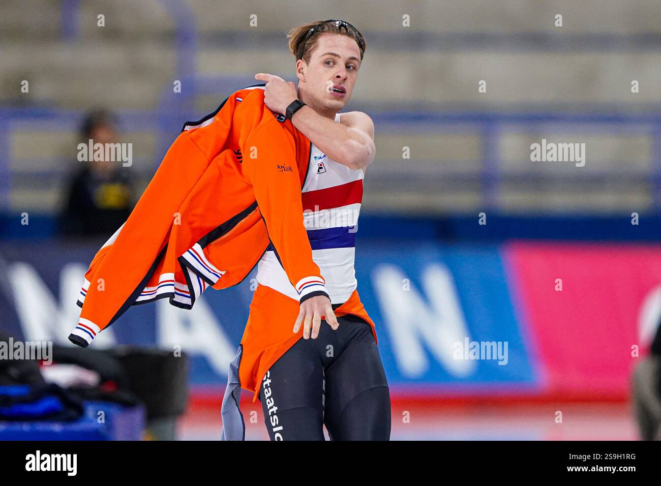 Mat Den CALGARY, CANADA - JANUARY 26: Mats Van Den Bos of Netherlands competing ...