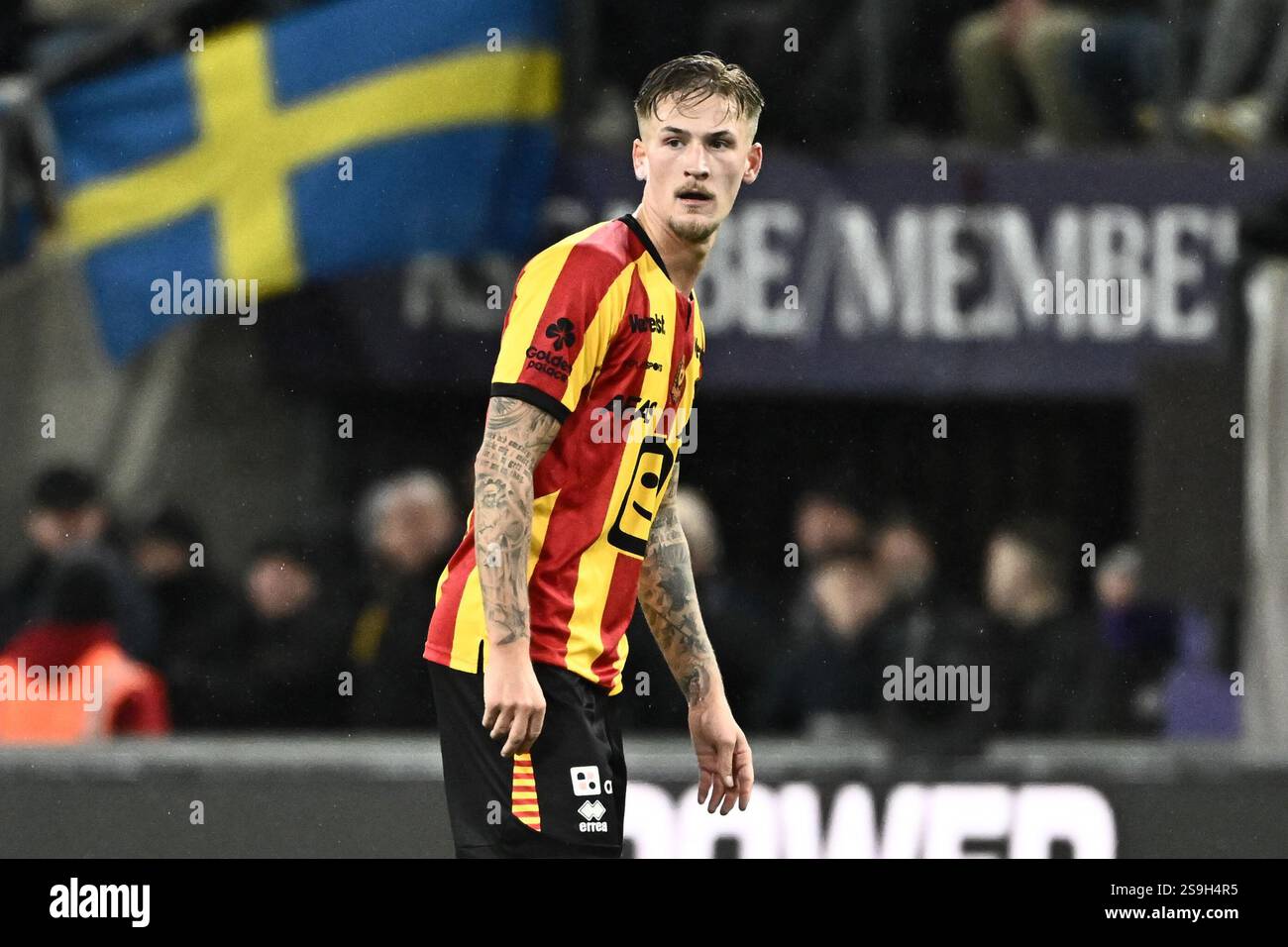 Mechelen's Fredrik Hammar pictured during a soccer match between RSC  Anderlecht and KV Mechelen, Sunday 26 January 2025 in Brussels, on day 23  of the 2024-2025 season of the 'Jupiler Pro League'