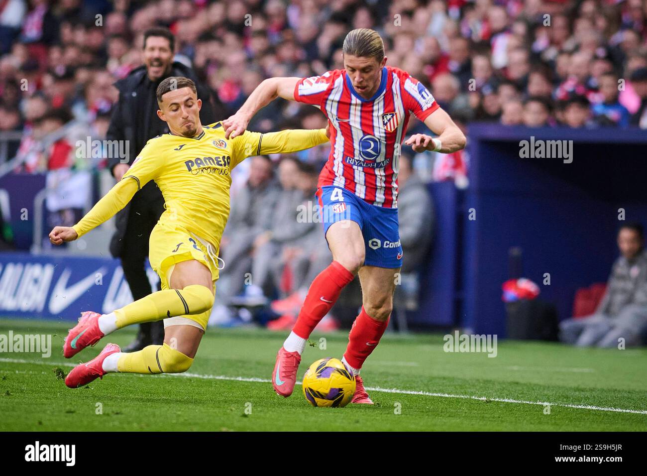 Spanish La Liga EA Sports soccer match Atletico de Madrid vs Villarreal ...