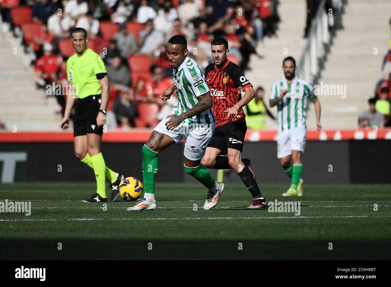 Spanish La Liga EA Sports soccer match Mallorca vs Betis at Son Moix ...