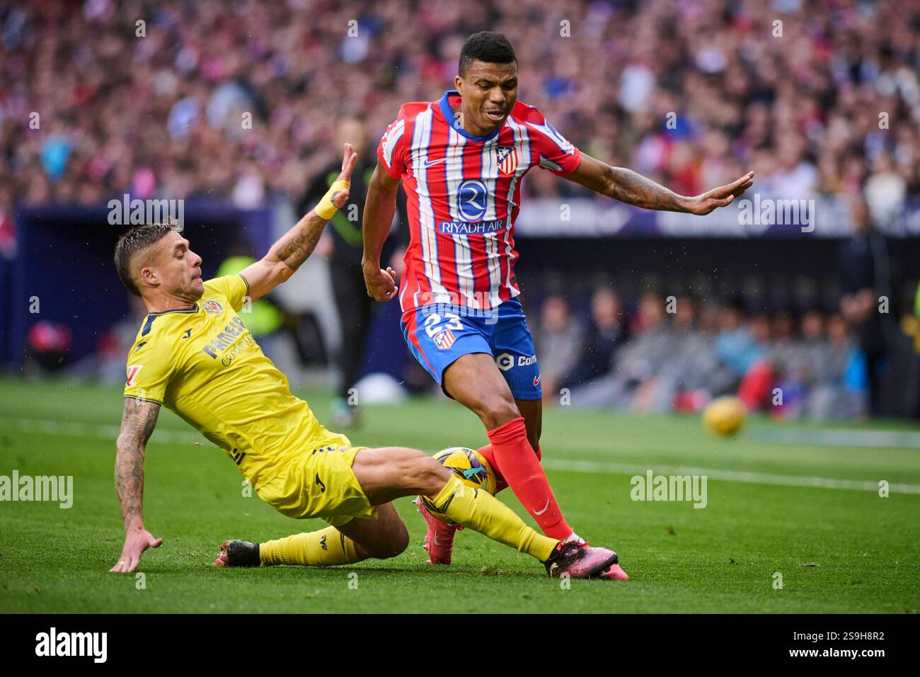 Spanish La Liga EA Sports soccer match Atletico de Madrid vs Villarreal ...