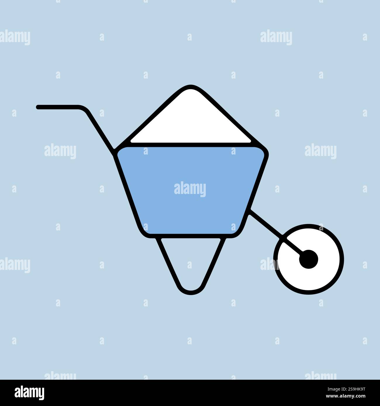 Garden wheelbarrow isolated vector icon. Graph symbol for agriculture ...