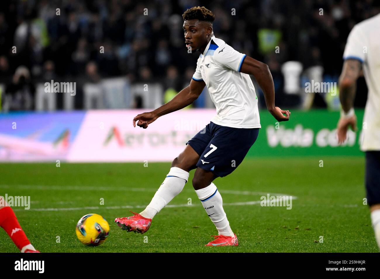 Fisayo Dele-Bashiru of SS Lazio in action during the Serie A football ...