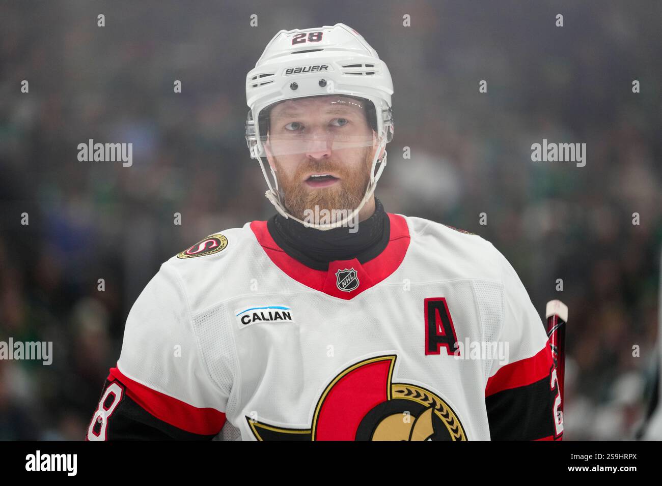 Ottawa Senators right wing Claude Giroux looks on against the Dallas ...