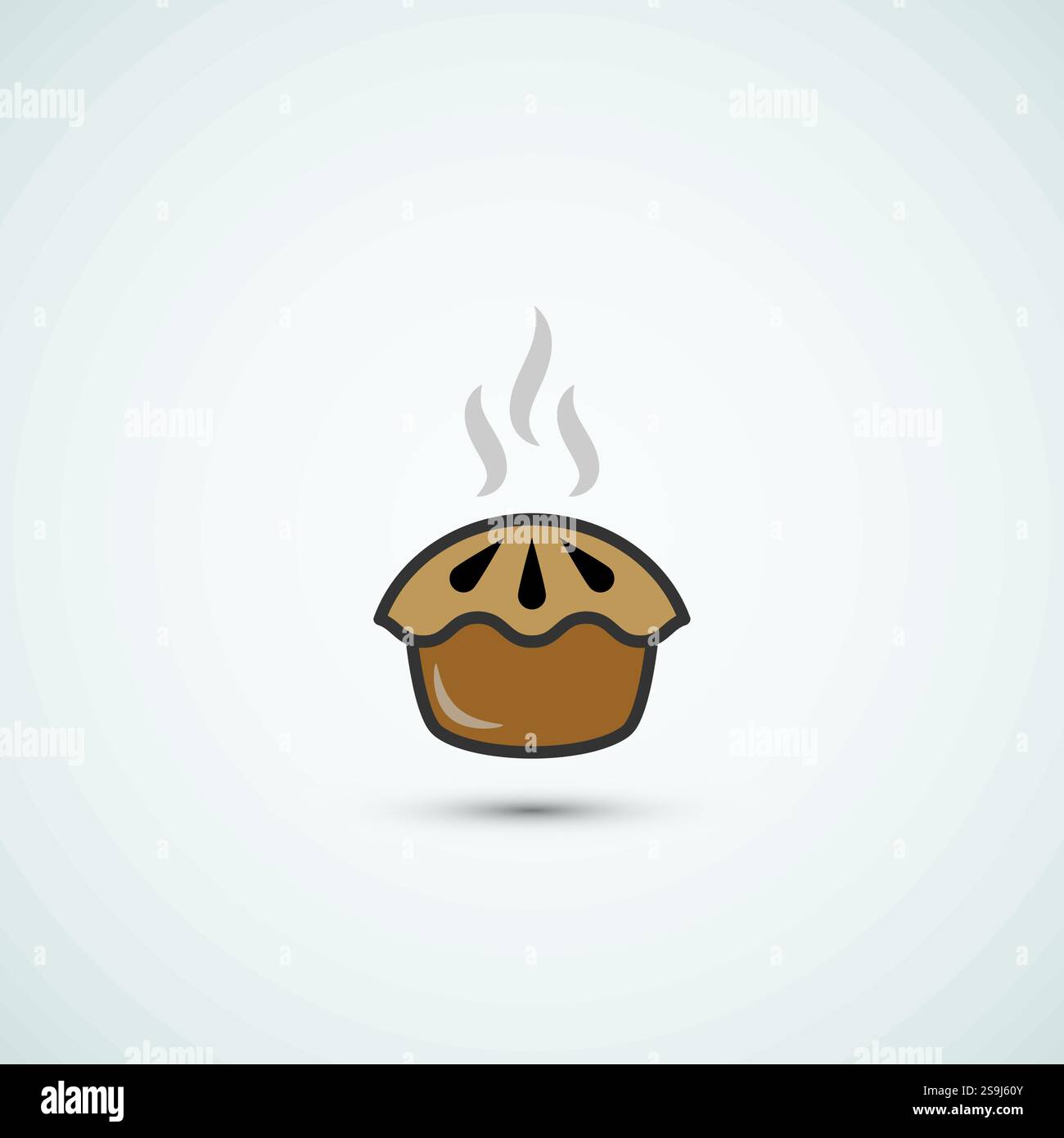 Pie cake logo and icon design template Stock Vector