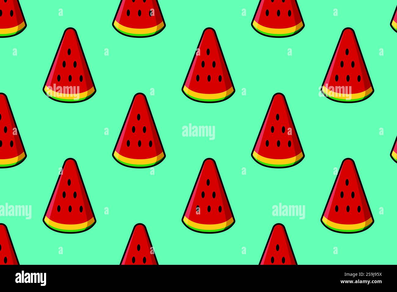 Pattern of watermelon slices. Vector illustration Stock Vector Image ...