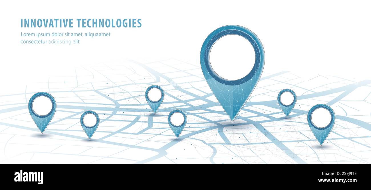 One abstract pin icon on the city map Stock Vector Image & Art - Alamy