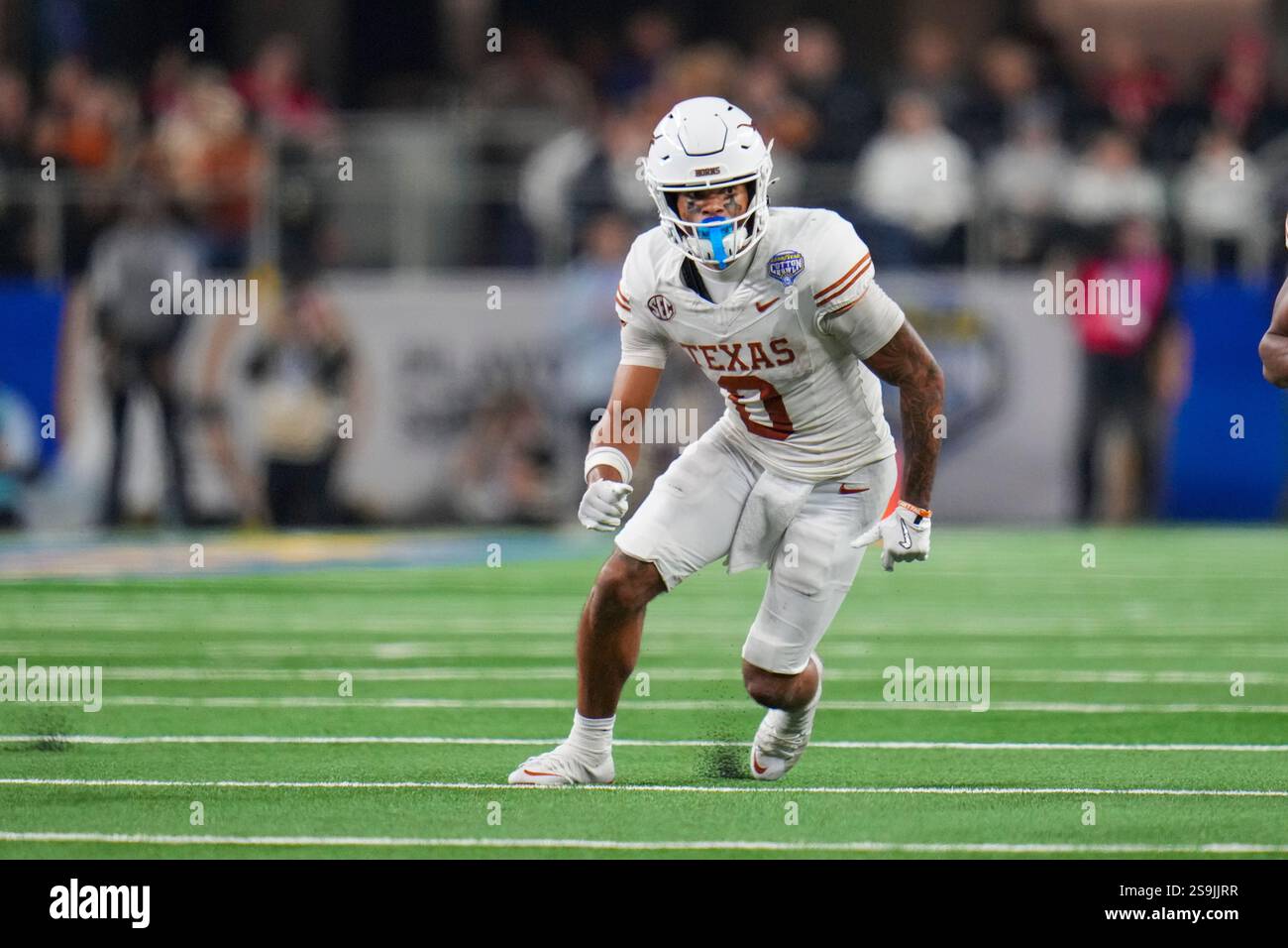 Texas wide receiver DeAndre Moore Jr. (0) runs a route during the