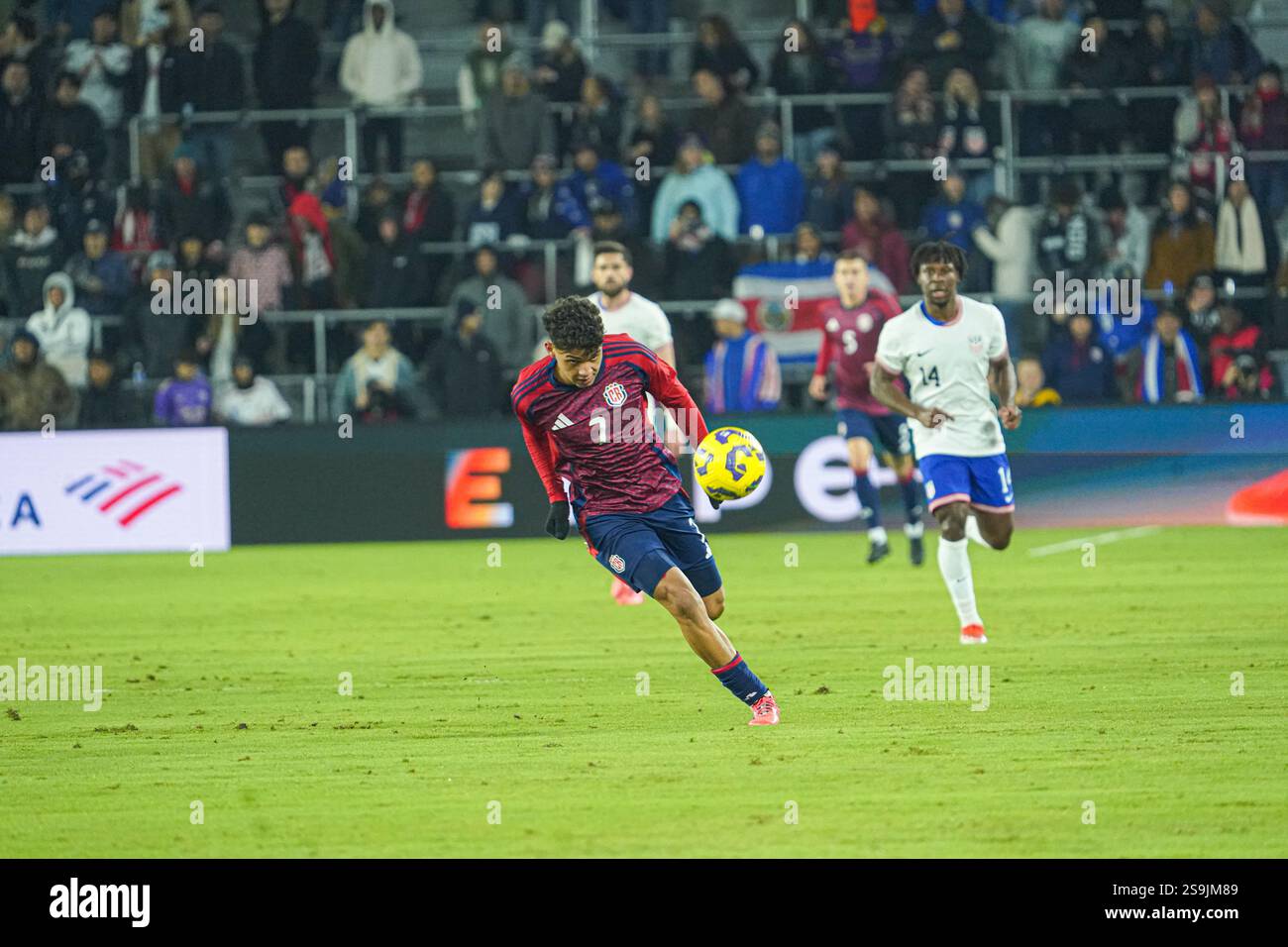 Orlando, Florida, January 22, 2025, Costa Rica forward Andy Rojas #7 ...
