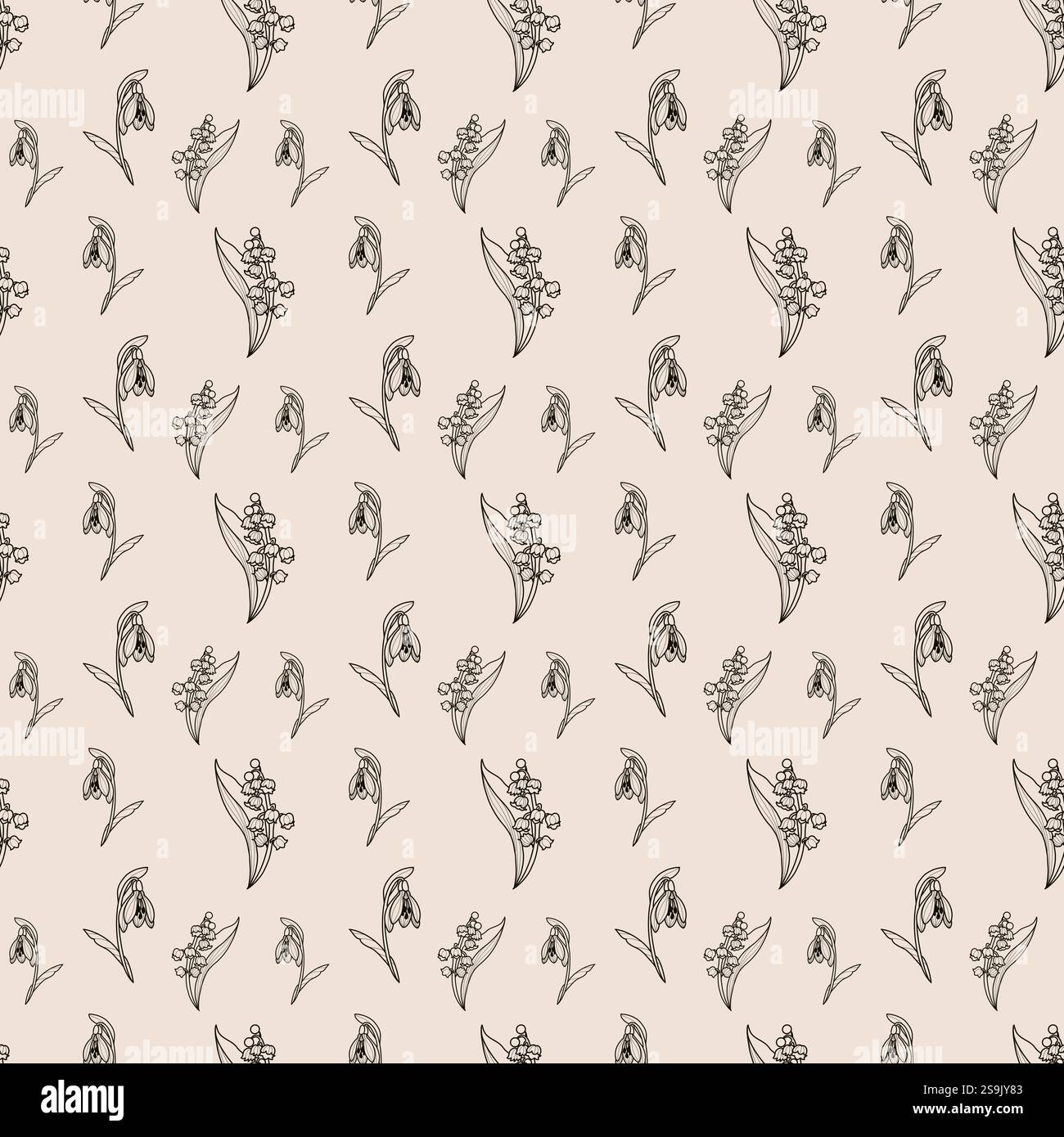Seamless black white pattern flowers hi-res stock photography and ...