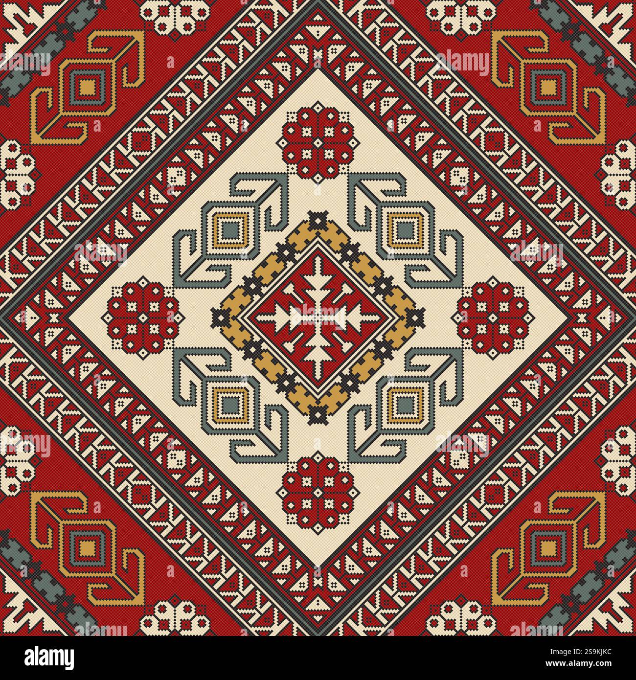 Persian seamless pattern, vector template design. Stock Vector