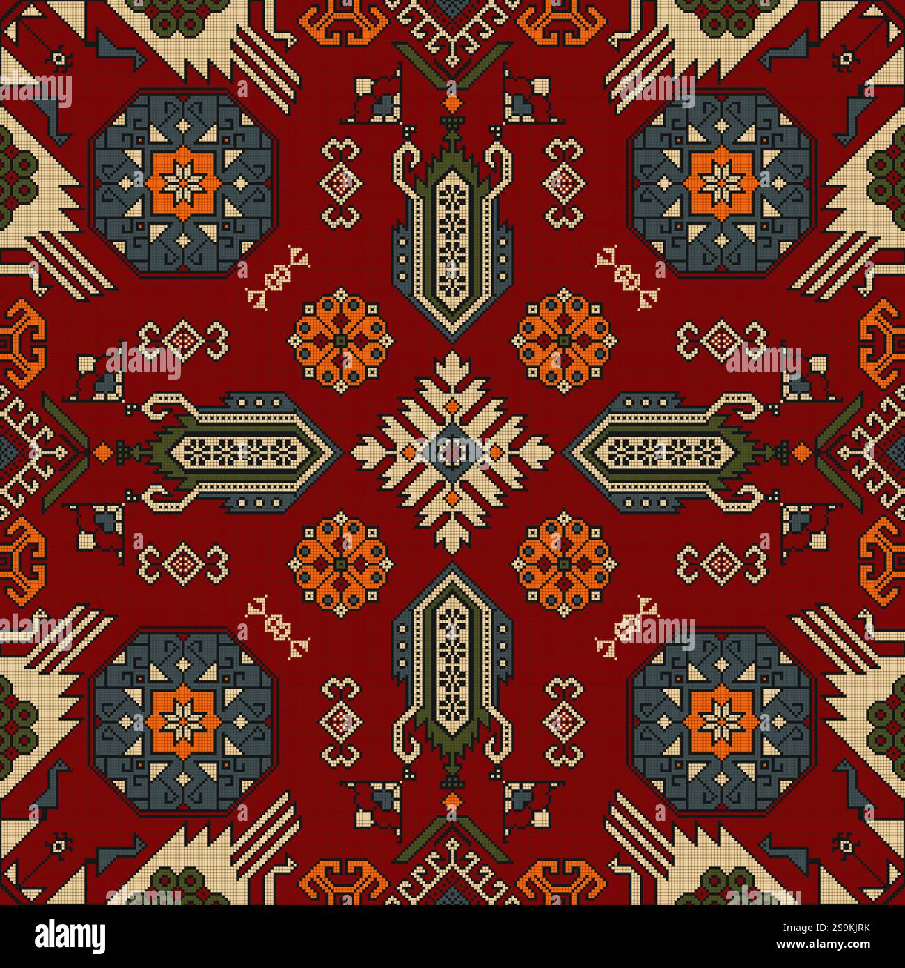 Persian seamless pattern, vector template design. Stock Vector
