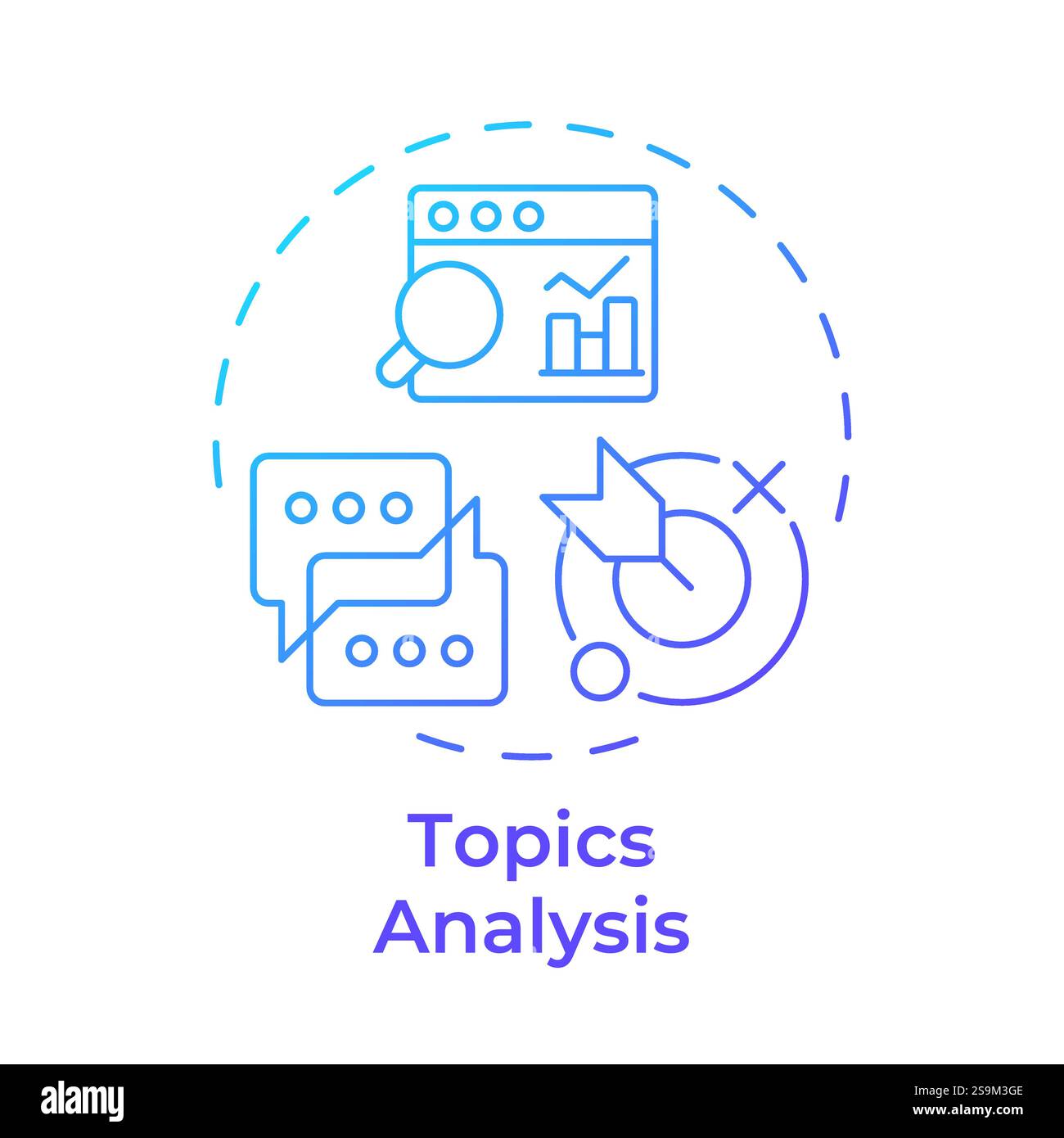Topics analysis blue gradient concept icon Stock Vector Image & Art - Alamy